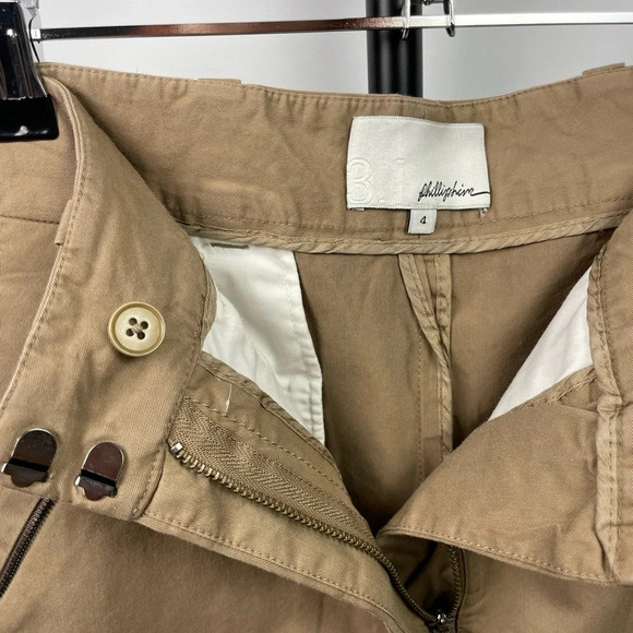 3.1 Phillip Lim Tan Khaki Mini Zipper Seam Detail Mini Skirt with Pockets - Picture 2 of 6